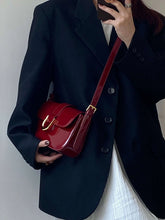 Flap Square Bag Metal Decor Vintage Solid Color Square Shoulder Bag All Match shein
